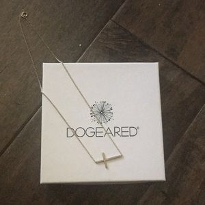 Dogeared sideways cross necklace